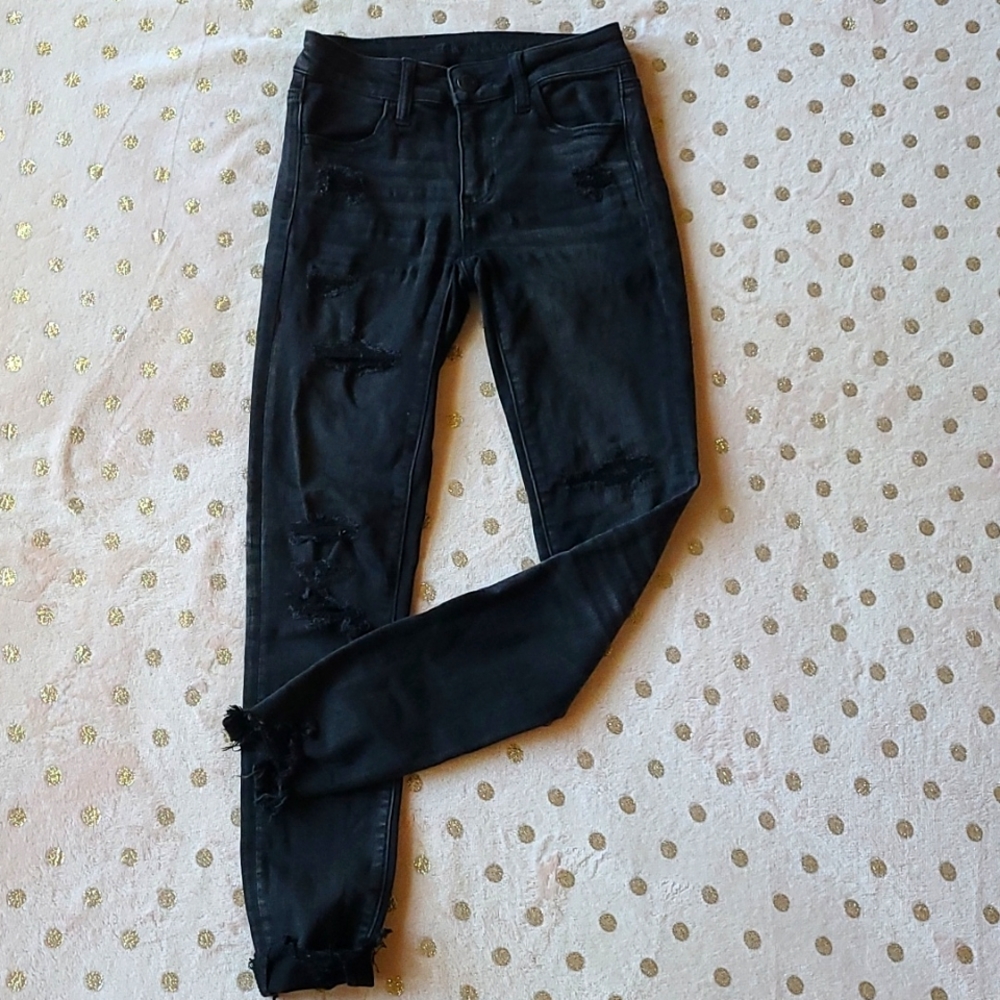 Black distressed American eagle Jegging